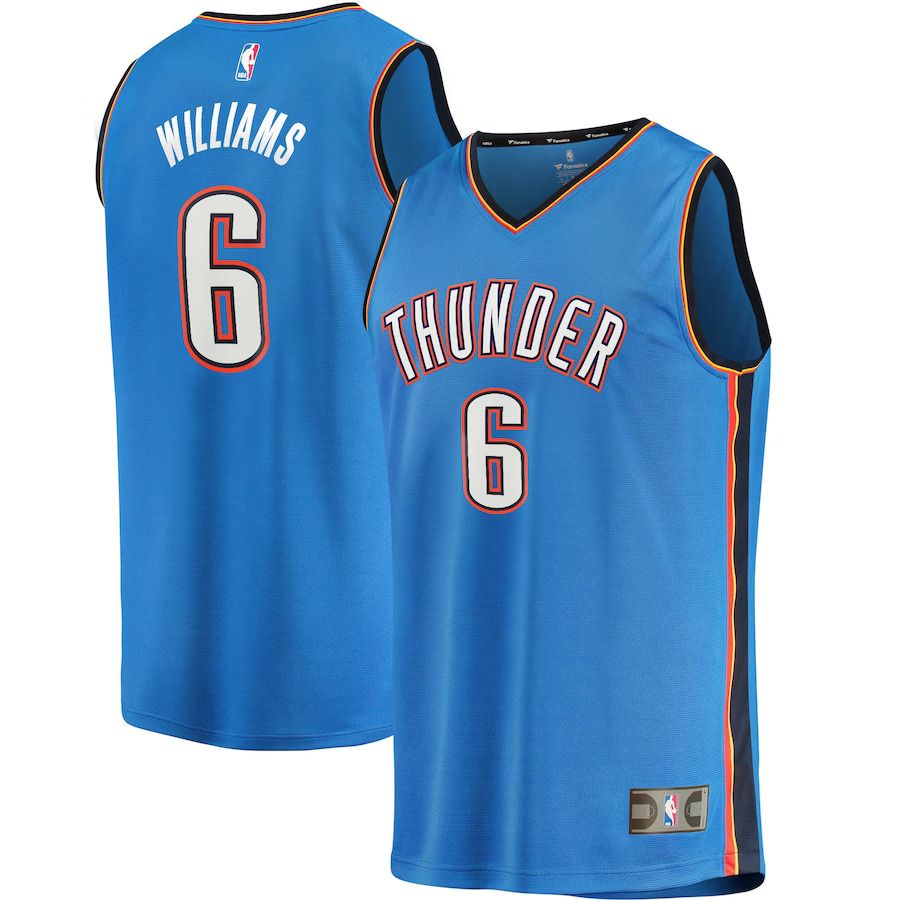 Men Oklahoma City Thunder #6 Jaylin Williams Fanatics Branded Blue Icon Edition 2021-22 Fast Break Replica NBA Jersey